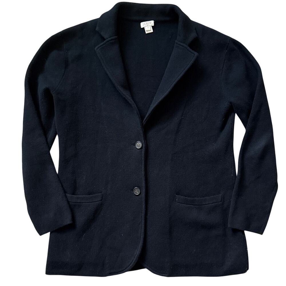 J. Crew Two  Button Long Sleeve‎ Sweater Blazer Black Size Small - Picture 6 of 9